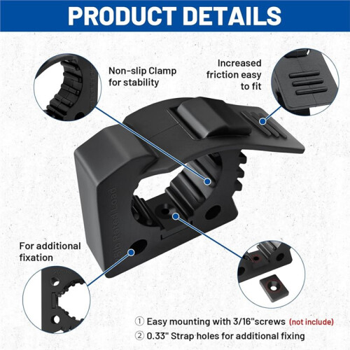 4 Pack Release Clamp Mounts Adjustable Shovel Clamp Mount Tool Handle Holders for 1-1/4" to 1-3/4" Diameter or Any Wall 1