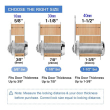 Cabinet Locks with Keys, Long Cam Locks Keyed Alike, Cabinet Cam Lock Set for Cabinets RV Storage Locks Tool Box Lock