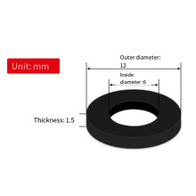 M6 Black Plastic Rubber Flat Washer Plane Spacer Insulation Gasket for Screw Bolt