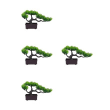 4Stk Künstliche Zimmerpflanzen Grün Kunststoff Bonsai Tischdeko