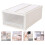 1Pc Stackable Transparent Storage Box Drawer-type Clothes Shoes Organizer 6
