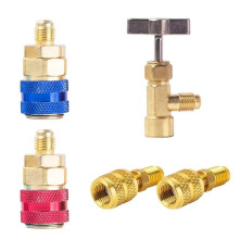 R410a 3Way AC Diagnostic Manifold Gauge Complete Set for R134A R410A R22 with Hose Adapters Quick Couplers and Can Tap