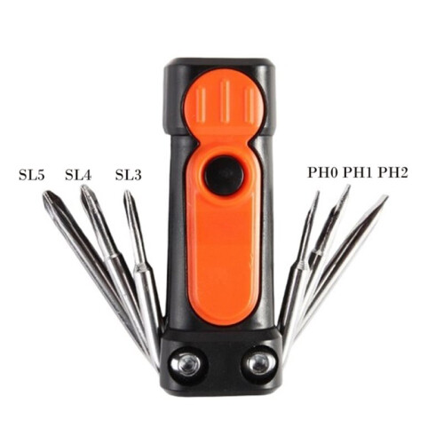Portable Screwdrivers Tool with Worklight Flashlight DIY Professional Repair Hand Tool SL3 SL4 SL5 PH0 PH1 PH2 1