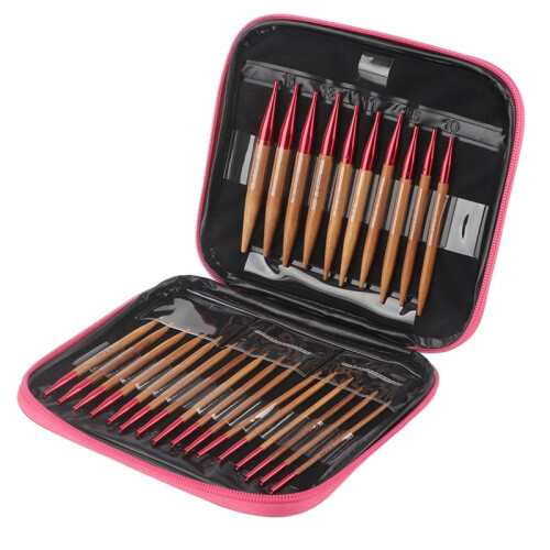 Interchangeable Knitting Needles Interchangeable Carbonized Bamboo Needles Set Aluminum Circular Knitting Needles 1