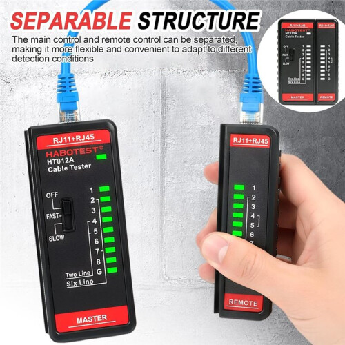 HABOTEST Network Cable Tester for RJ11 RJ45 - Essential Tool for Continuity, Phone  Finder, LAN Testing 2