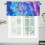 Βολάν παραθύρου Tie Dye – Ακουαρέλα σε σχήμα Boho Abstract Spiral (Μπλε/Μωβ), 54x18in, Θήκη για 2