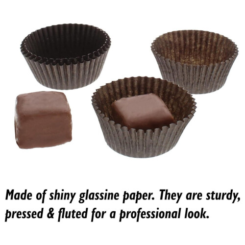 1000 Count No.5 Glassine Paper Candy Cups, Brown 1