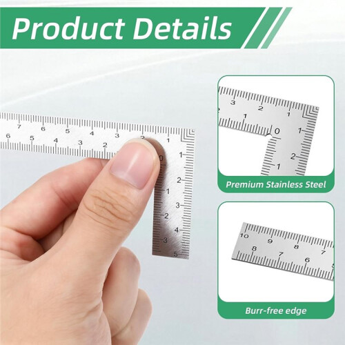 2 PCS Right Angle Rulers L Shaped Steel Ruler,90 Degree Angle Framing Square Ruler for Measuring Tools 2