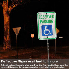 2pcs Reserved Handicap Parking Sign with Wheelchair Picture, 18 X 12 Engineer Grade Reflective Sheeting, Rust Free