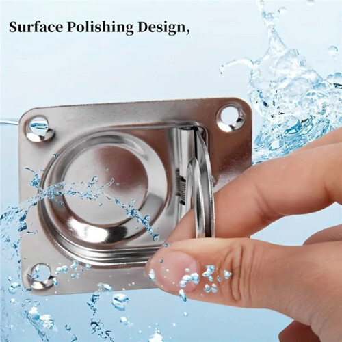 (2 Pcs) Stainless Steel Locking Pull Ring Handle, Marine Boat, Yacht, Flush Lift, 2.5 " 2