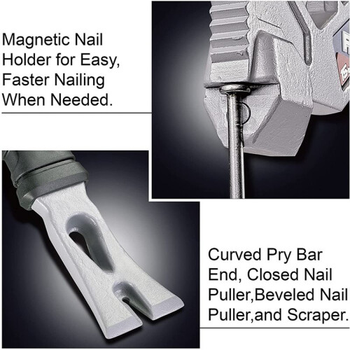 15 Inch Multi-Function Demolition Tool, Heavy Duty Carbon Steel Hammer & Nail Puller for Construction & DIY 1