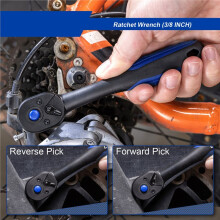 3/8 Inch Ratchet Set, Ratchet Handle with Teardrop , Comfort Grip, Quick-Release Ratchet Set, Reversible Design