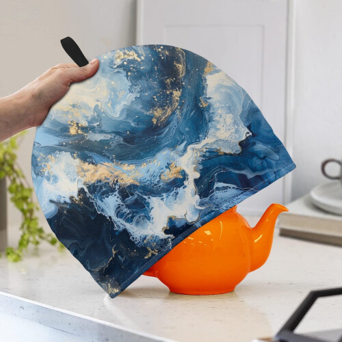Marble Stripes Tea Cozy για τσαγιέρα – Θερμαντικό κάλυμμα με δακτύλιο κρέμασης, προστασία 1