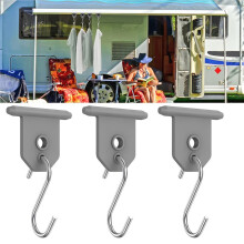 10Pcs Sturdy Metal Awning Hooks for RV Camping Outdoor Hanging Accessories Party Light Hangers and Hat Racks