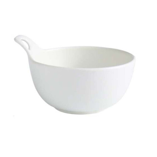 Korean Ramen Ceramic Serving Bowl with Handle - White 1