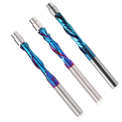 Shank Solid Carbide Bearing Guided Two Flute Flush Trim Router Bits Woodworking Milling Cutters End Mill 2