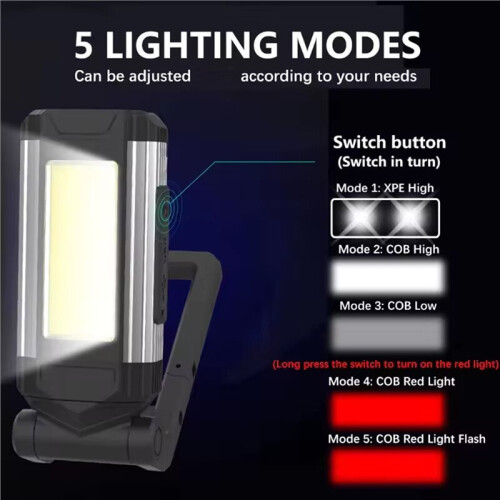 New Magnetic COB Work Light USB Rechargeable LED Flashlight Portable Lantern Camping Light Type-C Power Function Lamps 1