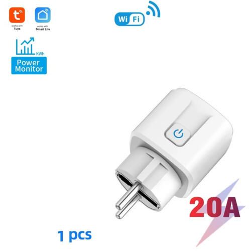 Graffiti  EU Socket 20A Wifi Plug with Power Monitoring for Assistant/Alexa 1