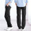 Women's Relaxed Fit Pull-On Pants Black Cotton Blend Size L 6