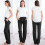 Women's Relaxed Fit Pull-On Pants Black Cotton Blend 7