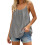 Women's Gray Open-Back Camisole Top with Adjustable 2
