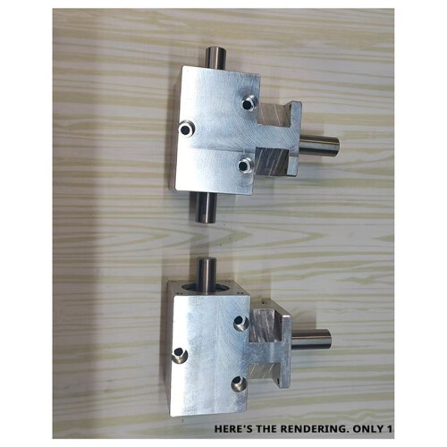 1:1 Small Angle Device Spiral Bevel Gear 12MM Same Direction Double Output Shaft Differential Assembly Gearbox 2