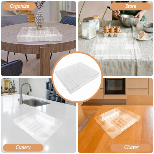 Akryl Silverbestick Organizer Expanderbar Kökslåda Bestick Organizer1Set 1