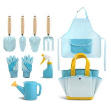 Sand Playing Candy Color Kids Garden Tool Set Shovel Trowel Children Planting Tool Kit Apron Fork Kids Garden Toys