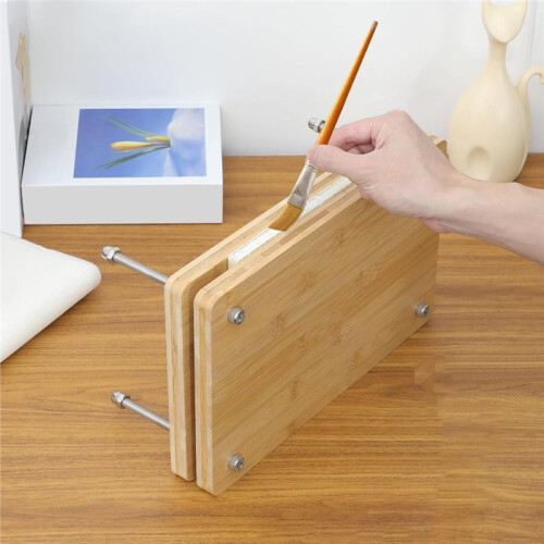 Bookbinding Plastic Bone Folder Creaser Waxed Thread Tools with Portable Binding Press Machine of Paulownia Wood 2
