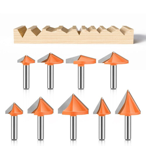 Set 8mm Handle 3D V-Shaped Knife 3D Computer Engraving Knife Woodworking Knife V-Shaped Milling Cutter 1