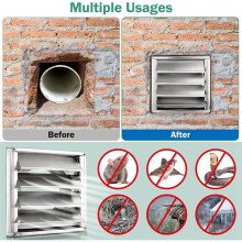 4" Metal Dryer Vent Cover,Stainless Steel Exterior Wall Vent with Rubber Gasket for Dryer, Range Hood & AC Vents