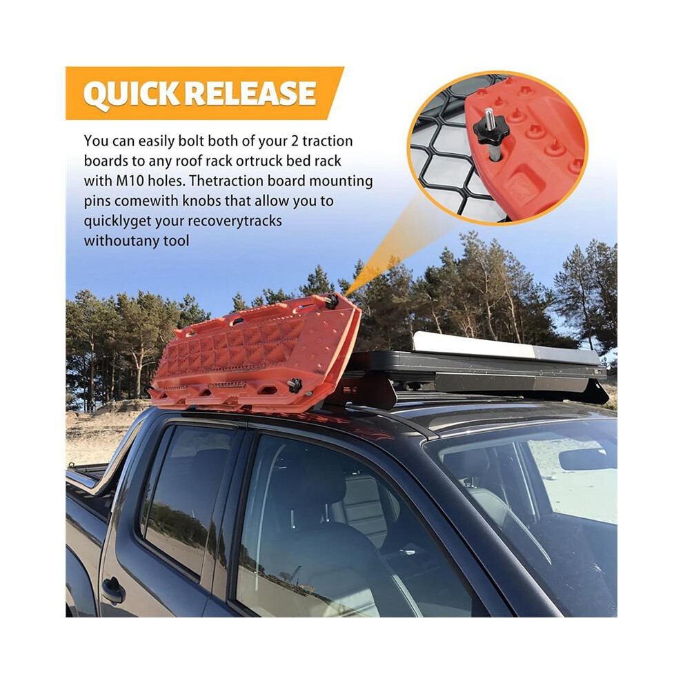 Traction Board Mounting Kit - Mounting Pins Kits For Traction Boards - Fit For Most Recovery Tracks 6034266143625