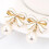 Pearl Drop Dangle Earrings with Bow Design for Women 2