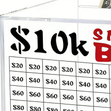 10k Smash Box for Money, Unbreakable Piggy Bank for Adults Save 10,000 Money Saving Challenge, Clear Acrylic Saver Box