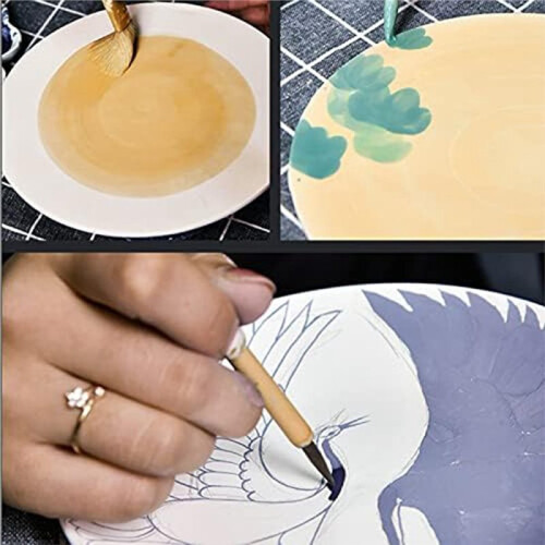 8PCS/Set Writing Brush Pottery Tools Painting Painted Hook Pen Sweep Dust Hydration for Ceramic Clay Polymer Tool 1