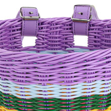 Cesto de Bicicleta Tecido À Mão com Adesivos de Borla de Sino Ajustável para Suporte de Guidão de Bicicleta, Acessórios de Ciclismo A
