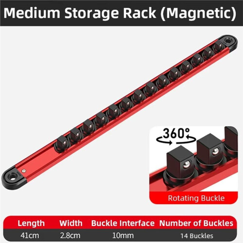 Magnetic Socket Organizer Rail Bar Tool Rack Wall Mounted Socket Rack for Garage Workshop Socket Wrench Storage 1