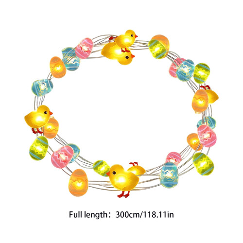Easter String Lights with Eggs and Chickens 30 LED Battery 1