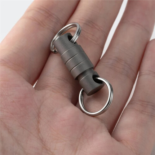 Titanium Quick Release Keychain Buckle - Key Ring for Outdoor Use, Compact 2