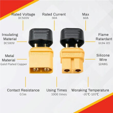 20 Paires de Connecteurs XT60/XT60H pour Batteries LiPo RC - Fiches Mâles et Femelles