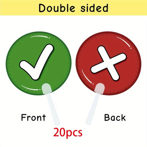 Double-Sided Correct & Wrong Handheld Signs Paddle for Classroom Activity Competition Scoring Voting Paddles Teaching 1