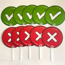 Double-Sided Correct & Wrong Handheld Signs Paddle for Classroom Activity Competition Scoring Voting Paddles Teaching