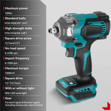 1200N.M Brushless Electric Impact Wrench Cordless Screwdriver Car Repair Power Tool with Socket for  Battery A