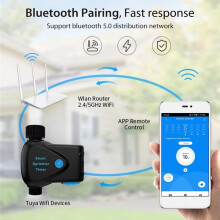 Tuya WiFi Sprinkler Meter Build-in Water Meter Wirelss Control Real Water Consumption Monitoring
