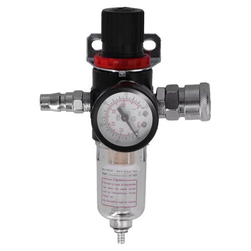AFR2000 1/4 Zoll Luftkompressor Feuchtigkeitsfilter Wasser-Öl-Abscheider Regler mit Manometer 2