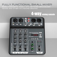 4 Channel Audio Mixer 48V Phantom Power USB Studio Sound Mixers  DJ Console Mixing for Karaok