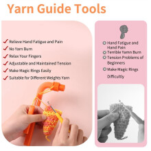Crochet Helper for Beginners, 3 in 1 Magic Rings Tool,Yarn Tension Regulator and Guide,Helper for Crocheters&Knitters B