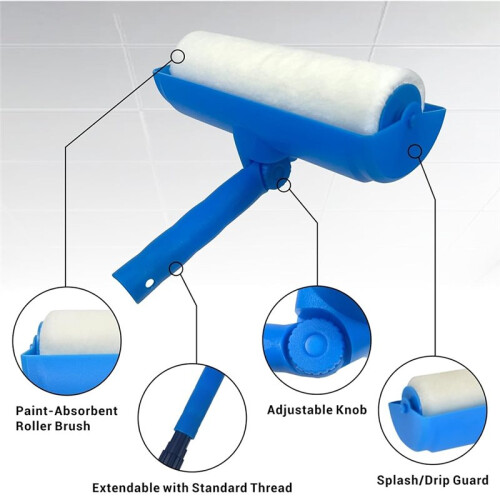 10-Inch Ceiling Paint Roller with Adjustable Shield for Splatter-Free Painting 1