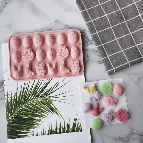 Easter Chocolate Mold Egg Shape Clear Texture Silicone 18 Cavity Cake Decorating Candy Mold for Party 1