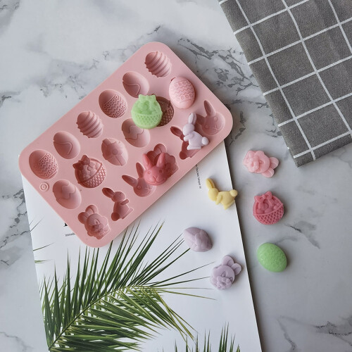 Easter Chocolate Mold Egg Shape Clear Texture Silicone 18 Cavity Cake Decorating Candy Mold for Party 2